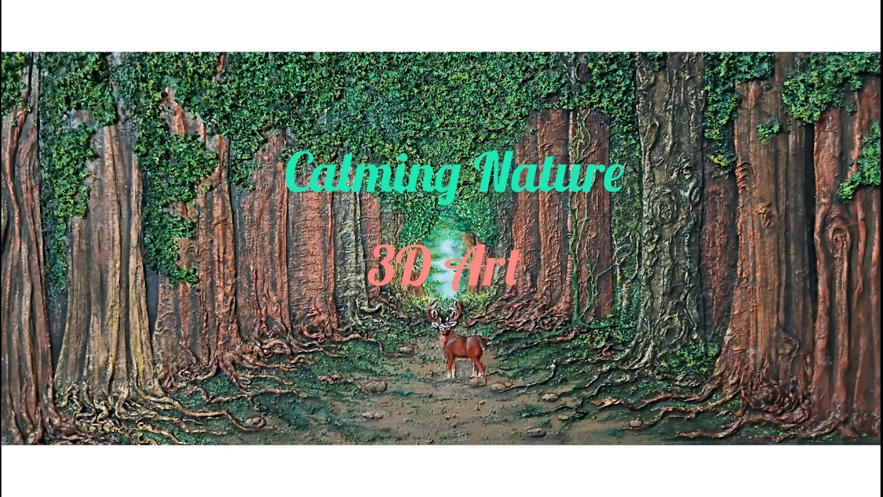 Mesmerizing 3D Forest: Deer in the Mist | Textured Artwork