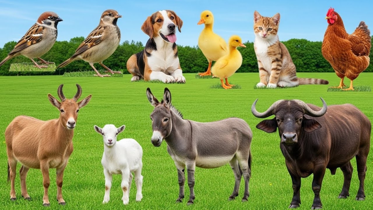 Animal Sounds: Cow, Goat, Sheep, Pig, Dog, Cat, Chicken, Duck