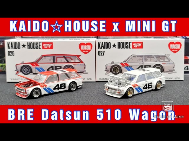 KAIDO☆HOUSE x MINI GT BRE Datsun 510 Wagon V1 & V2 Die-cast