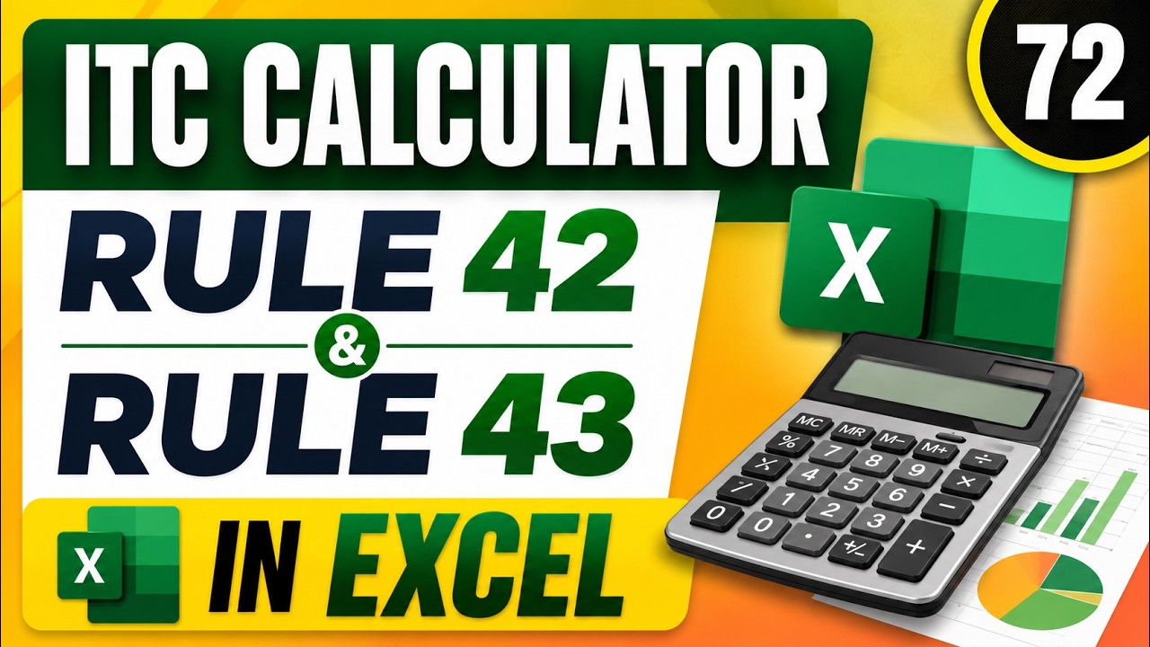 Itc Calculator Processing Module Image ITC Calculator Rule 42 and 43 in Excel | ITC Rules for Common Credit ...