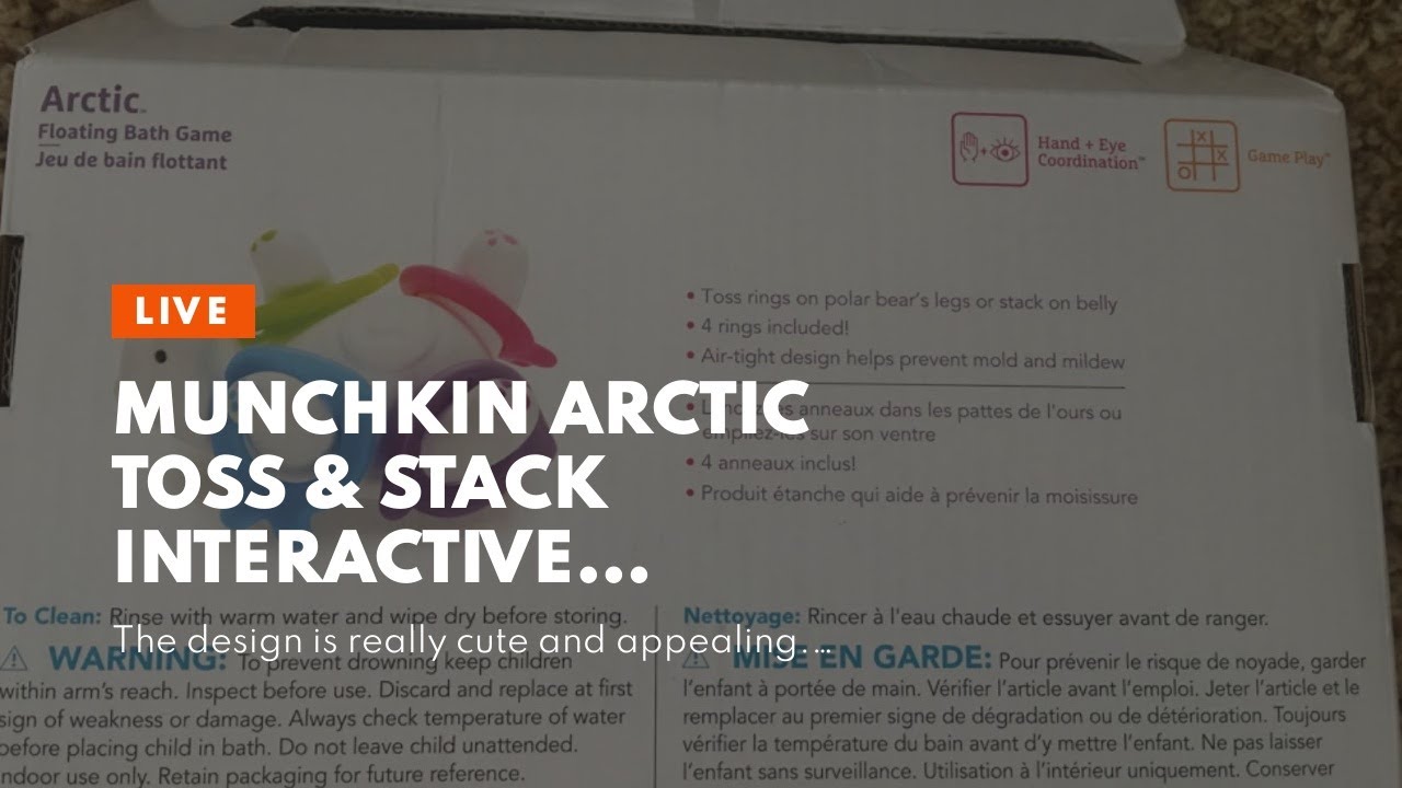 Munchkin Arctic Toss & Stack Interactive Toddler Bath Toy and Game, Polar Bear