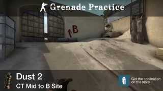 Grenade Practice : Dust 2 Flashbang - CT Mid to B Site