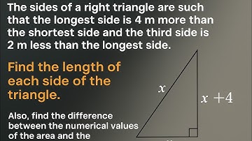 The side of right angle ∆ are such that longest side 4m more than the shortest side and third side..