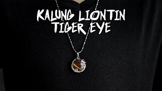 Kalung Liontin Pria Wanita Batu Tiger Eye Kalimantan Asli Terbaik Original Super