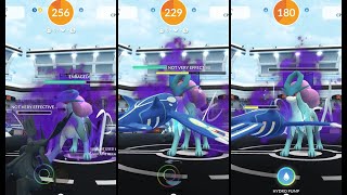 Shadow Suicune Raid with Primal Kyogre and Electric Zekrom as Counters, 6 Trainers