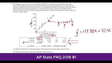 AP Stats FRQ 2018 #1 Walkthrough Linear Regression
