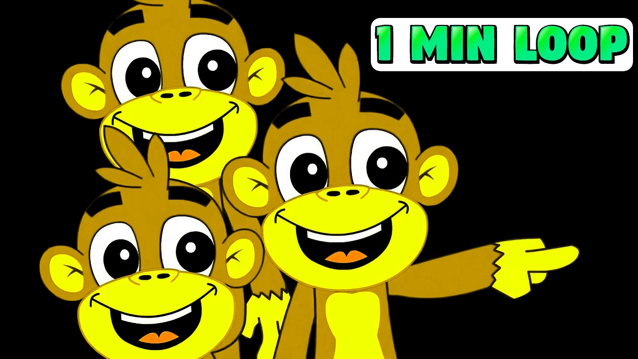[2 MIN LOOP] Five Little Monkeys Remix 🐒🎧 Fun Beat Variations & Playtime Nursery Rhymes for Children