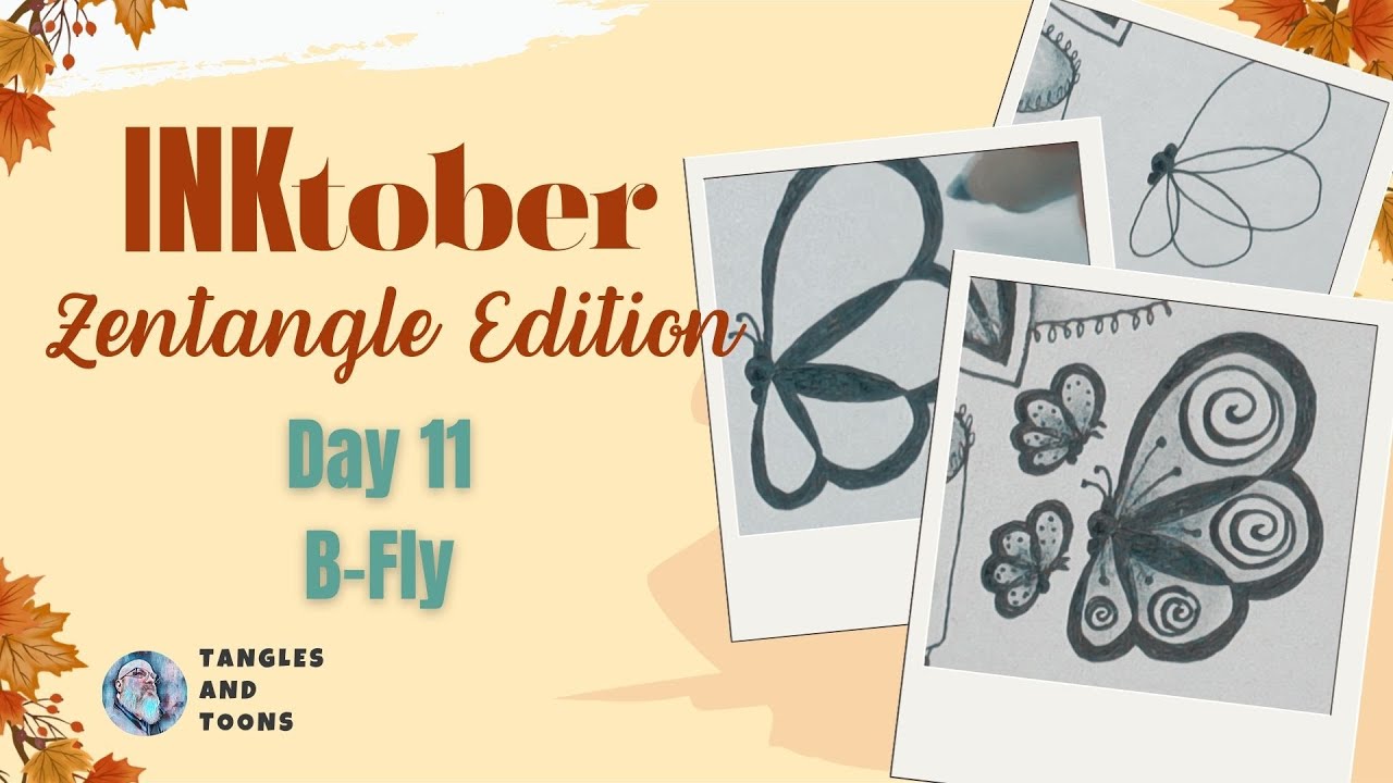 How to Draw B-Fly Zentangle Pattern | Inktober 2025 Day 11 - YouTube