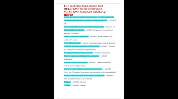 EDF 6222 Final Exam Review 2023 QUESTIONS WITH COMPLETE SOLUTIONS ALREADY PASSED A+ VERIFIED