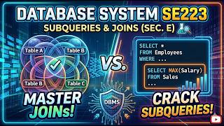 SE223 | Database Systems: Subqueries and JOIN Operations (Section E)