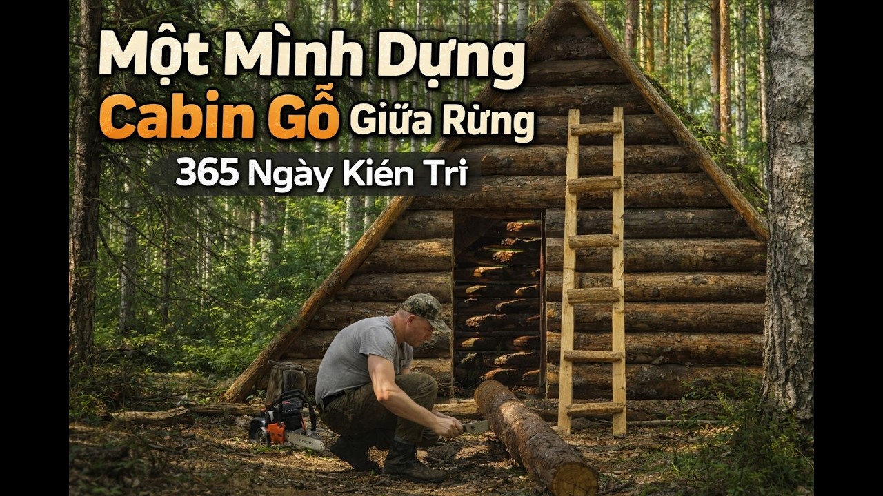 Một Mình Dựng Cabin Gỗ Giữa Rừng Sau 365 Ngày Kiên Trì