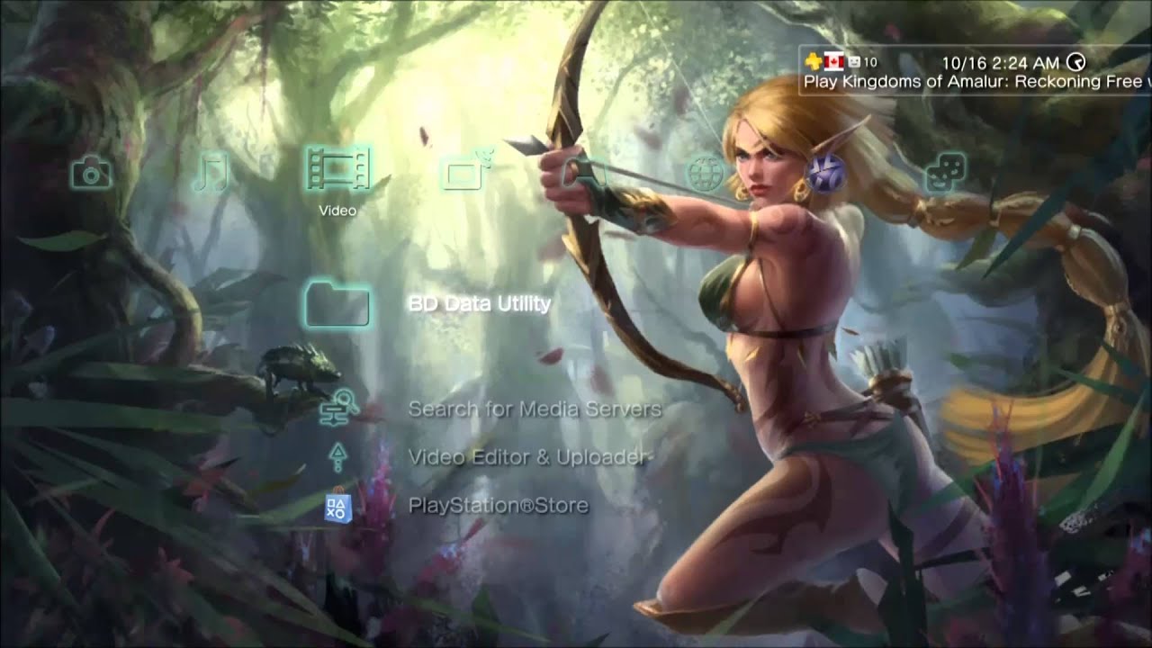 PS3 Dynamic Theme: Elven Archer Eve