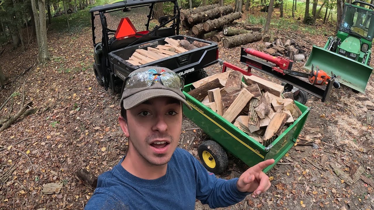 Firewood Season - Cutting, Splitting & Stacking in the Woods
