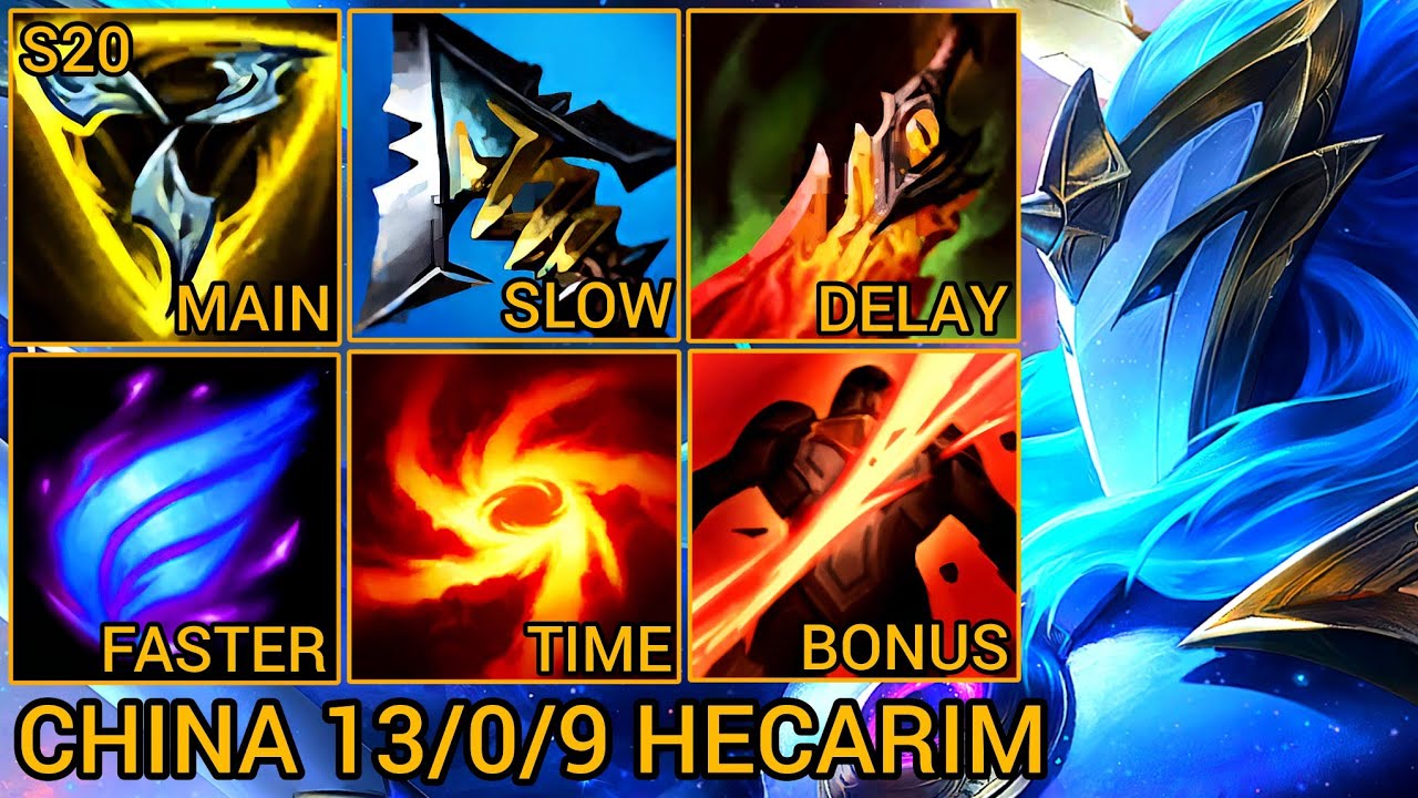 Challenger Hecarim S Rating MVP Jungle 13/0/9 - China Wild Rift New Meta Build & Runes By Tiarty