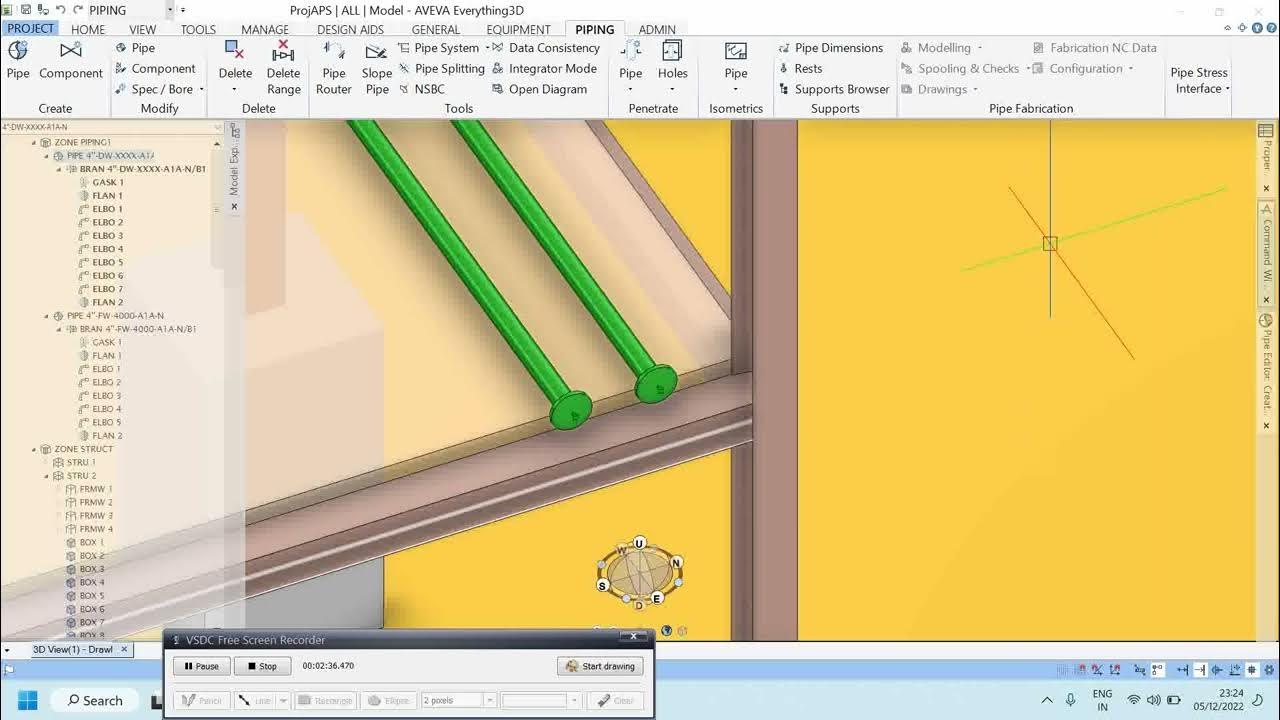 Aveva E3D piping tutorial (basic commands part5) SPEC BREAK YouTube