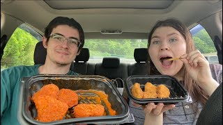 Trying the new saucy chicken nuggets from Wendy’s! So many flavors!!