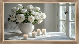 Arte para TV | Ramo de claveles y velas 🌹🕯️ | Carnations & Candle Wall Art (Loop) screenshot 4