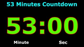 53 Minutes Countdown [Reverse Time] 53 To 0 Minute Timer | Digital Clock | Alarm | Stopwatch