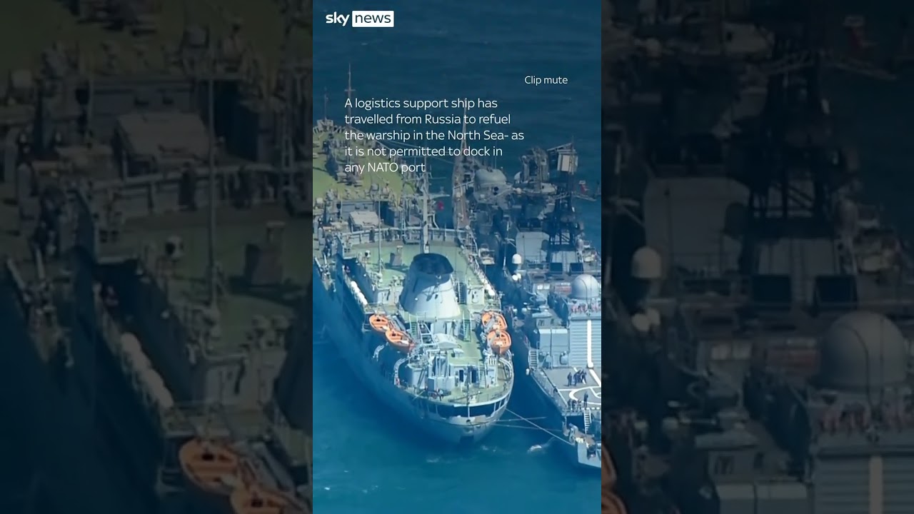 Sky News helicopter finds Russian warship off UK coast