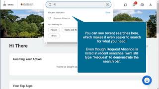 Request Absence through the Search Bar