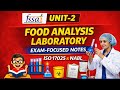 Unit 2 Food Analysis Laboratory | ISO 17025 & NABL | Exam-Focused Notes | Free PDF