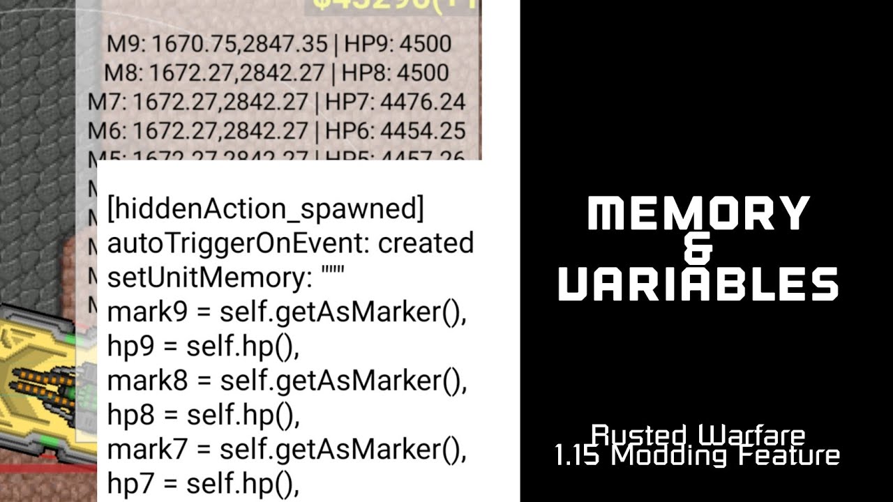 Rusted Warfare 1.15 Beta Modding Features: Memory and Variables - YouTube