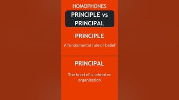 Homophones | Principal | Principle