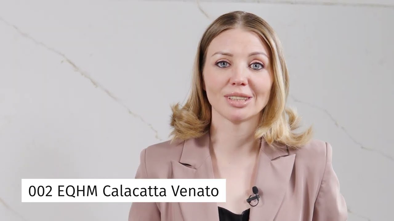 Кварцевый агломерат Calacatta Venato (EQHM 002)