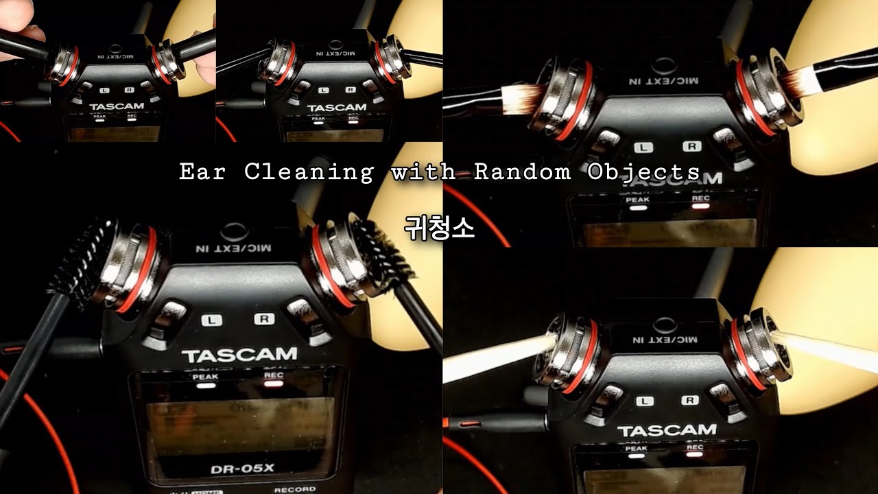 ASMR Ear Cleaning w/ Random Objects 양쪽 귀청소 แคะหู 両耳かき | brush, chopstick, mascara brush, straw
