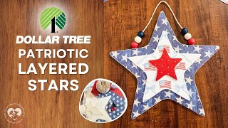 🇺🇸⭐ DIY Patriotic Wooden Stars | Easy Dollar Tree Americana Decor ⭐🇺🇸