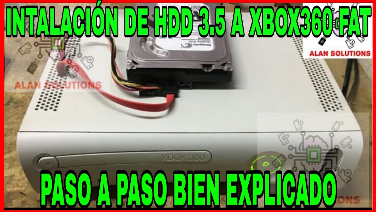 INSTALACION DE DISCO DURO 3.5" A UN XBOX 360 FAT PASO A BIEN EXPLICADO -