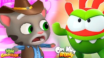 Talking Tom Gold Run vs Om Nom: Run - Full Gameplay Walkthrough P2 - EPIC BATTLE! - iOS,Android HD