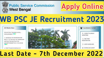How to Apply Online WBPSC JE 2022 ( Civil/Mechanical/Electrical )