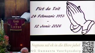 20 Junie 2026 Roudiens Piet Du Toit  (Live)