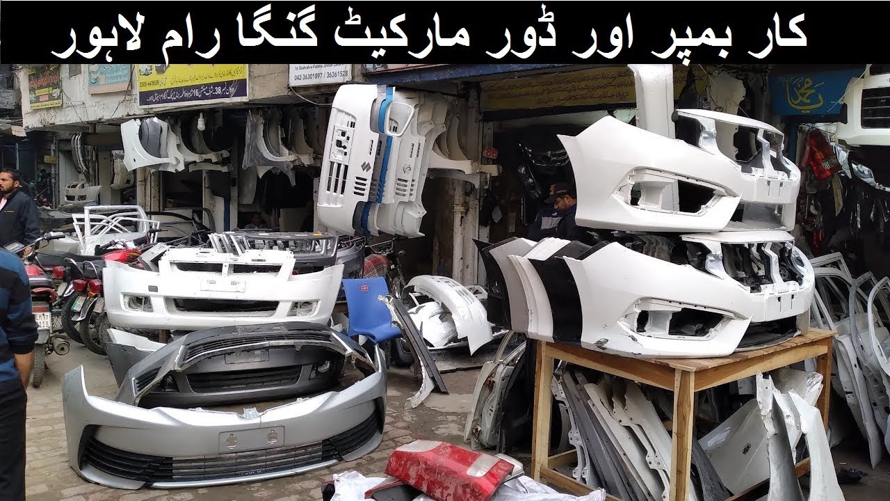 Car bumpers and door market Ganga Ram Lahore Front light renewal car