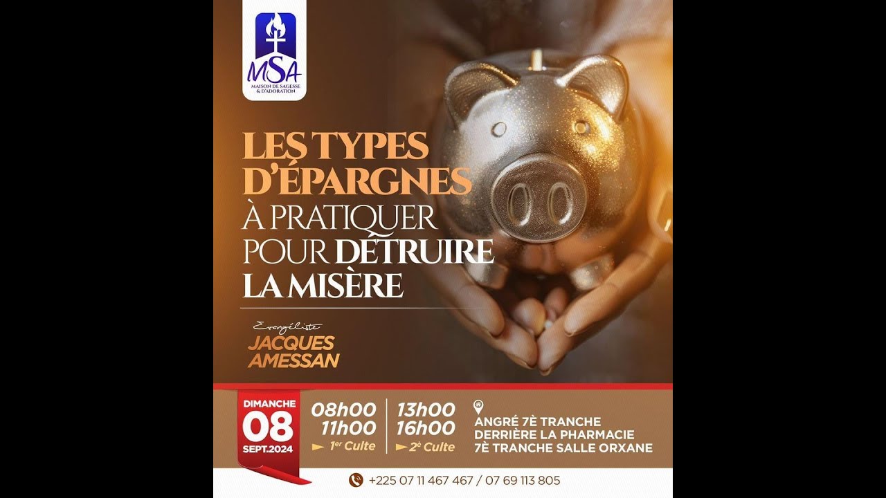 LES TYPES D'EPARGNES À PRATIQUER POUR DETRUIRE LA MISÈRE