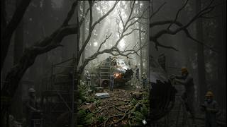 Abandoned Airplane in Forest 😱 | Rusted Plane Discovery in Foggy Jungle | Cinematic AI Scene