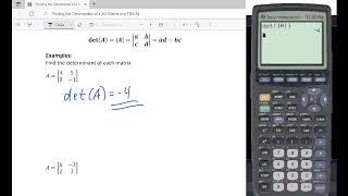 Finding the Determinant of a 2x2 Matrix w/a TI83/84