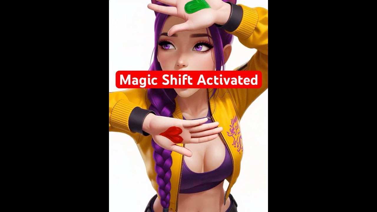 Zelara’s Magical Shift ✨ Cyber-Purple Girl Transforms in a Flash