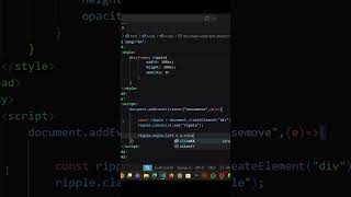 Water ripple effect using JavaScript 🌊. #coding #html #css #javascript #webdevelopment