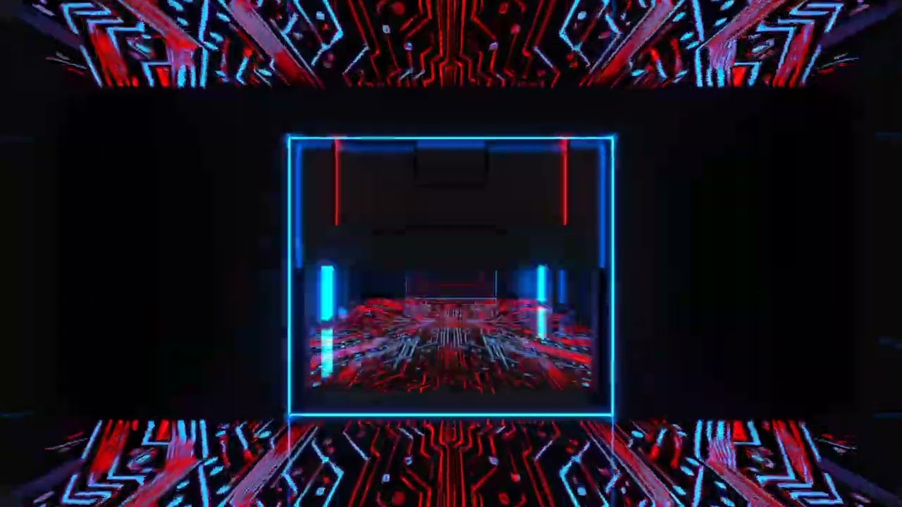 Blue Red Fast Strobe Chip Tunnel Background VJ Loops in 4K