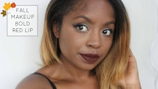 Fall Makeup Tutorial | Bold Red Lips | MissDarcei