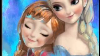 Frozen Elsa and Anna fan art Painting