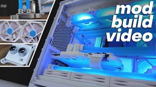 O11 Mini Snow  Mod Build Video  Painting, Frosted Tubing, Fan decals