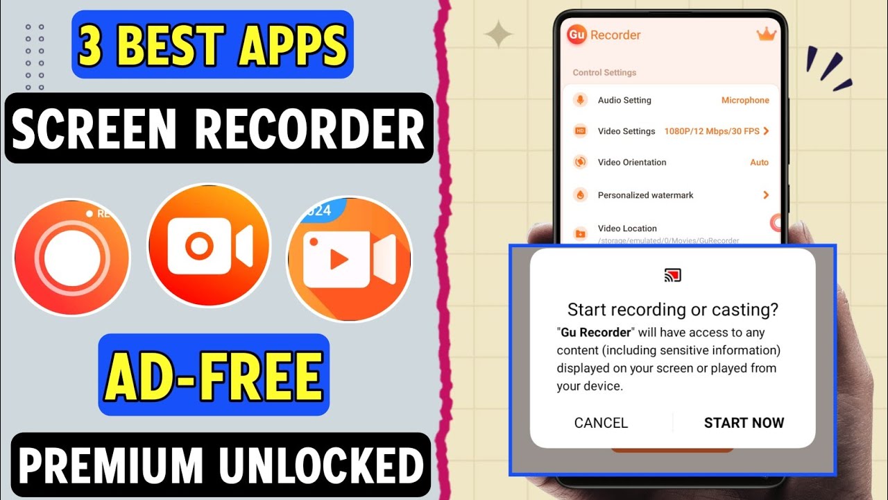 3 Best Free Screen Recorder Apps For Android 2024 - YouTube