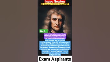 Isaac Newton birth anniversary, mathematician, physicist,astronomer,#shorts,#gk,#viral ,#trending