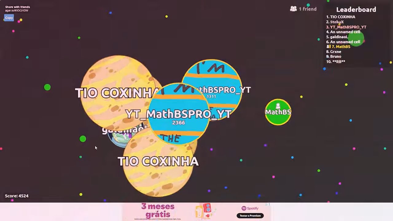 CANNON SPLIT BAITED!!! AGAR IO SOLO E DUO GAMEPLAY