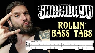 Stoner Rock Bass Riff tabs drop c tuning Samavayo - Rollin&#39; 2014 - bass lesson [tabs - tutorial]