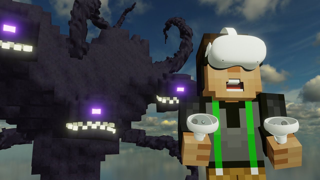18 Minutes of me messing around with the Wither Storm in VR (Minecraft)
