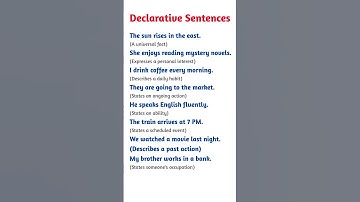 10 Declarative Sentences in English | Speak Clearly and Confidently with Simple Examples